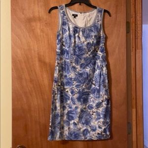 Talbots fitted A-line very pretty soft, flower design summer dress (OLCC)